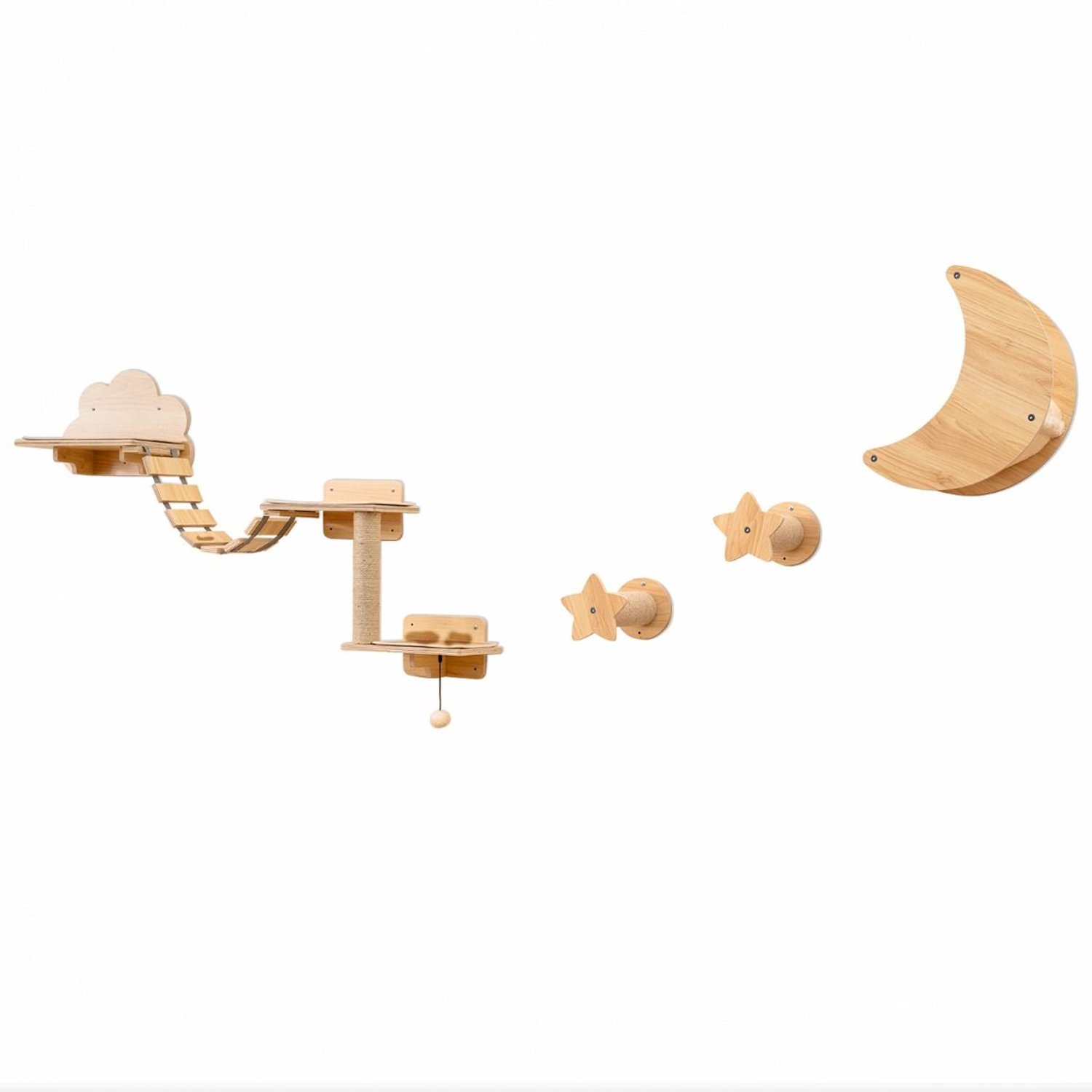 SureDeal® - Krabpaal - STK Klimwand Katten - Platforms Hangmat Kattenladder - 33x32x48 cm - Beige