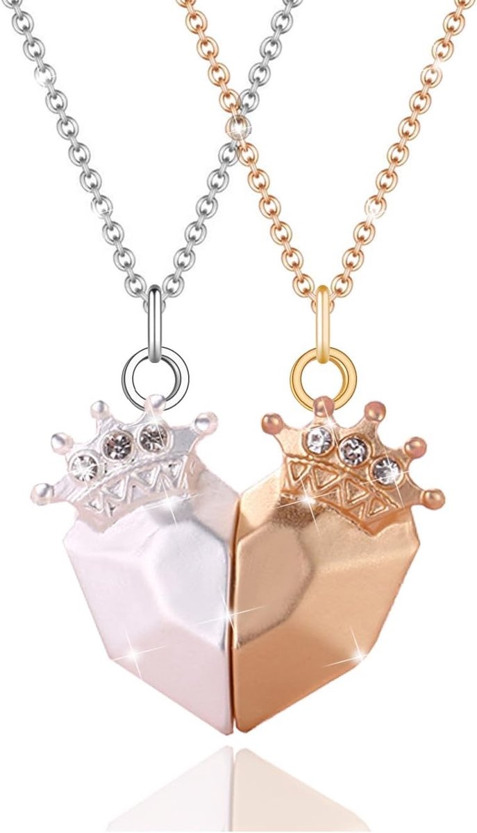 Ketting met Kroonontwerp van Hars en Cubic Zirconia - Elegante Sieraad voor Elke Gelegenheid