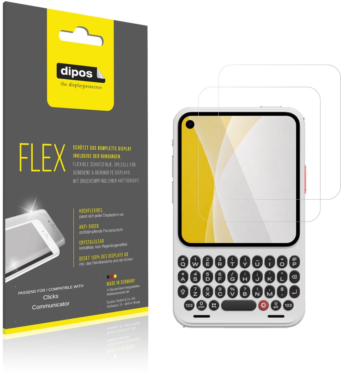 dipos – 2x Beschermfolie geschikt voor Clicks Communicator | 3D Full Cover Screenprotector | 100% Passend
