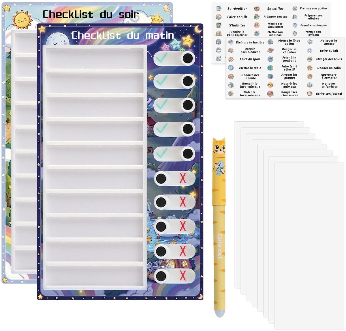 Routinebord voor kinderen (2 stuks) - To-do-lijst voor kinderen & concept - ShopVlot