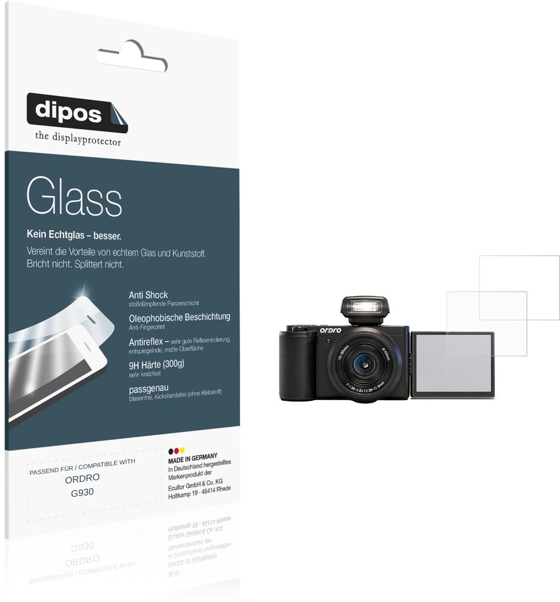 dipos – 2x Matte Pantserfolie geschikt voor ORDRO G930 | 9H Screenprotector