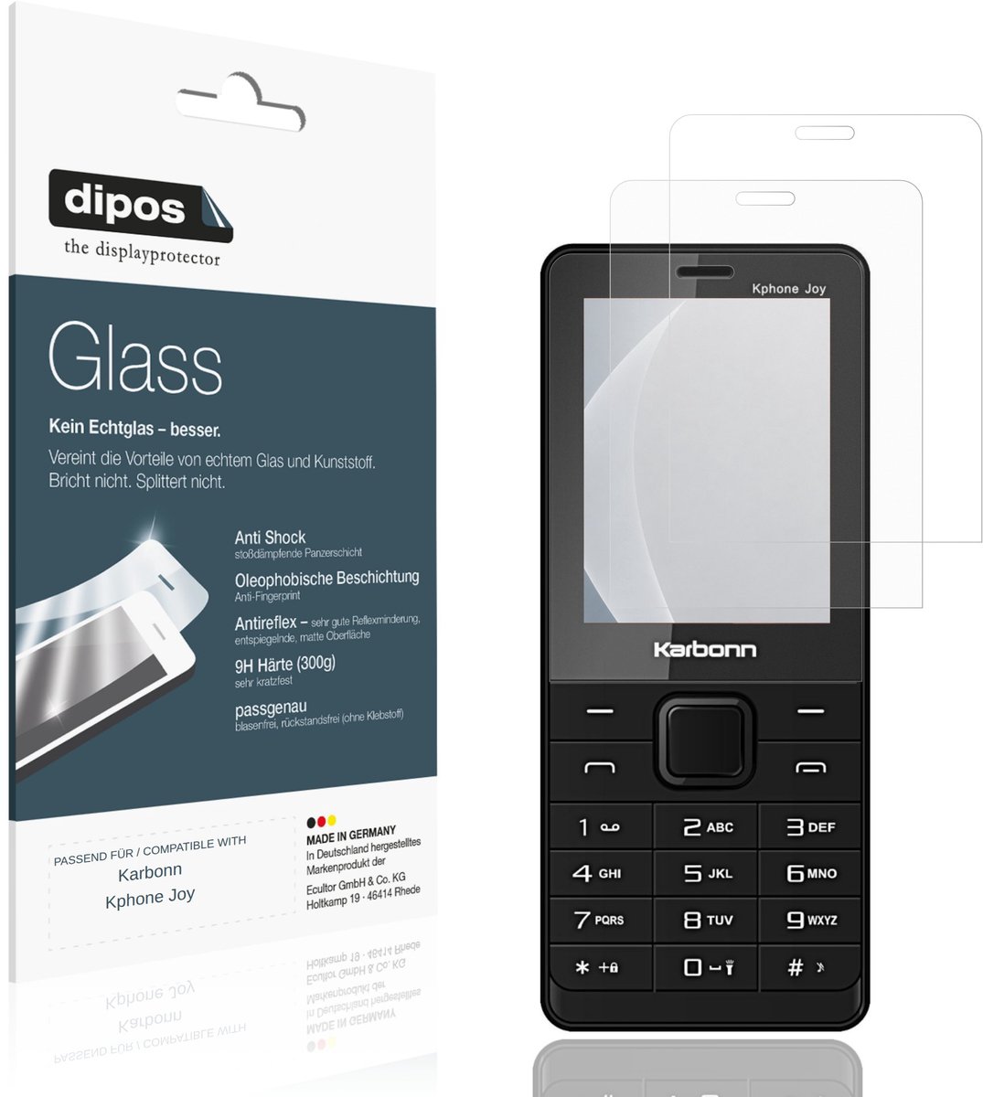 dipos – 2x Matte Pantserfolie geschikt voor Karbonn Kphone Joy | 9H Screenprotector