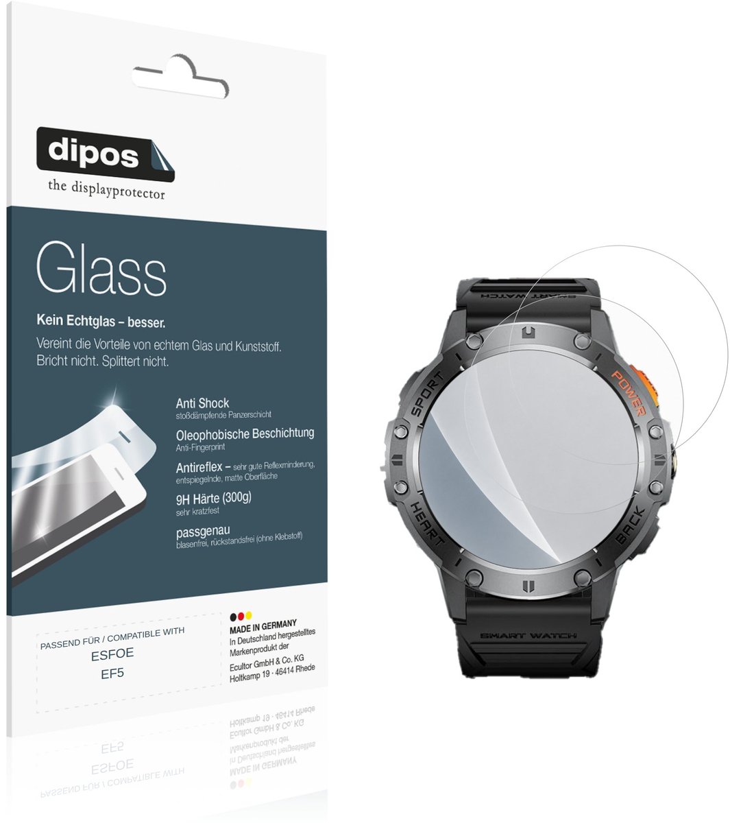 dipos – 2x Matte Pantserfolie geschikt voor ESFOE EF5 | 9H Screenprotector