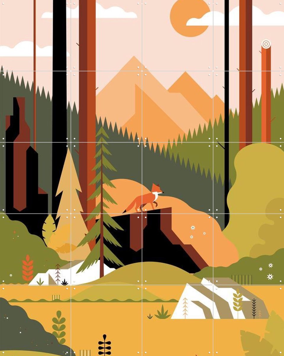 IXXI Nature Love, Studio Kars + Boom - 80 x 100 cm - Gratis ophangtool - Grote wanddecoratie en posters - Illustraties, Grafisch Ontwerp, Kleurrijk