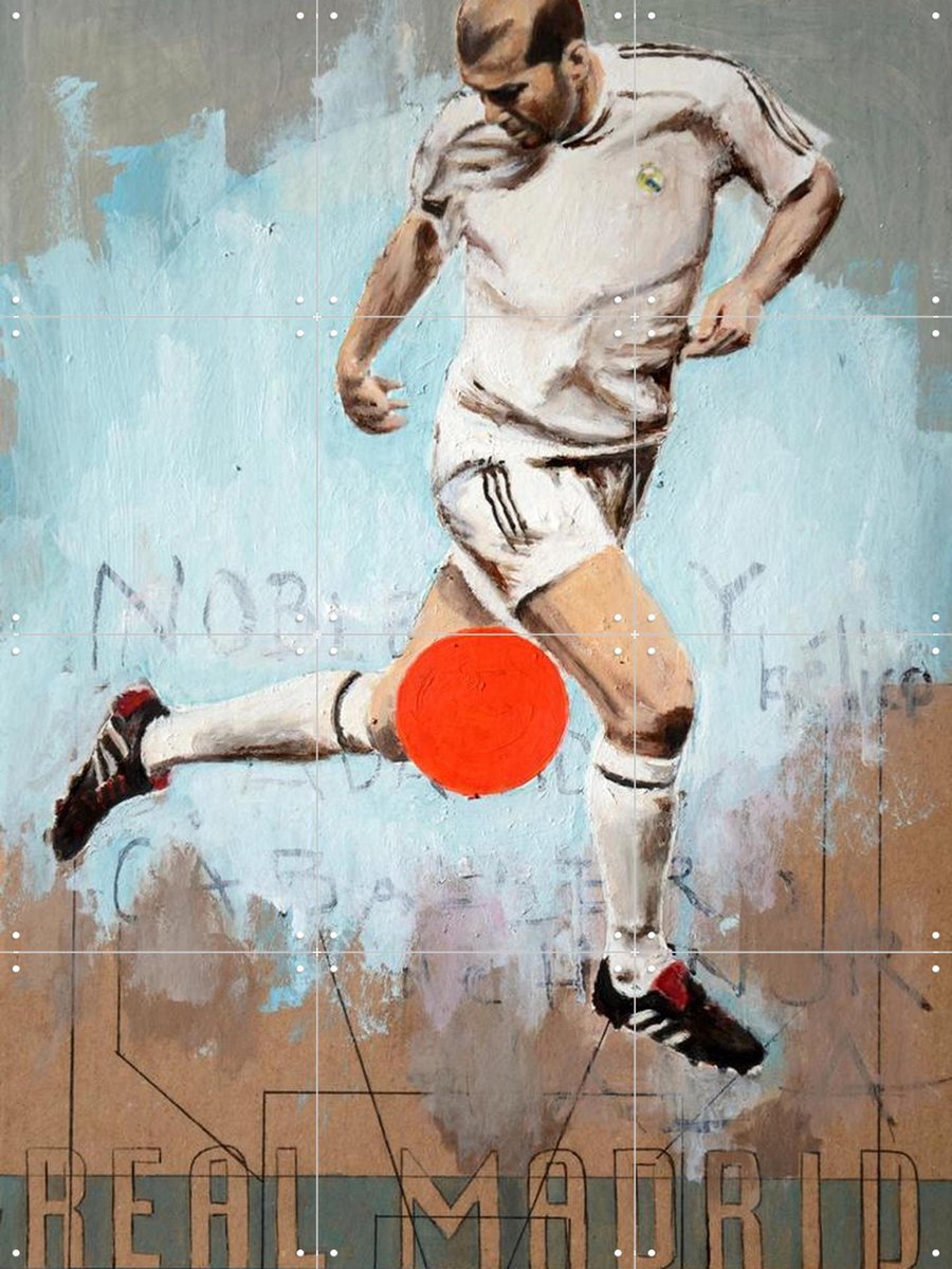 IXXI One Love Real Madrid, David Diehl - 60 x 80 cm - Gratis ophangtool - Grote wanddecoratie en posters - Pop art, Grafisch Ontwerp, Illustraties