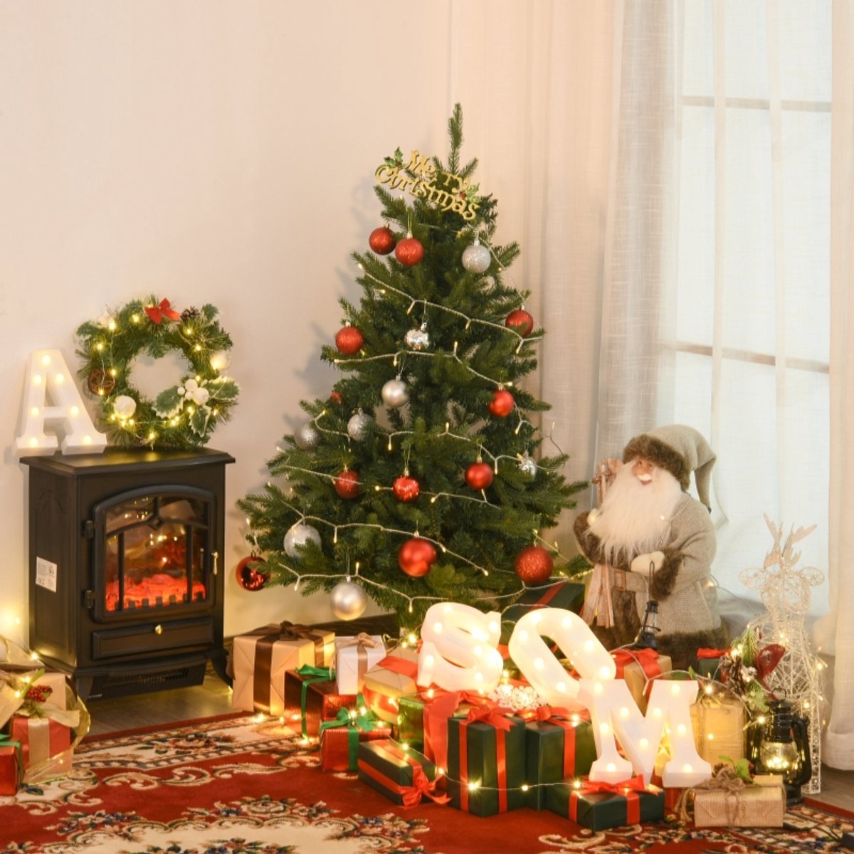 Kerstboom 1,2 M Met Standaard 657 Takpunten Metaal Groen Natuurlijke Vorm Voor Binnen Sfeervolle Feestdecoratie Met Makkelijke Montage