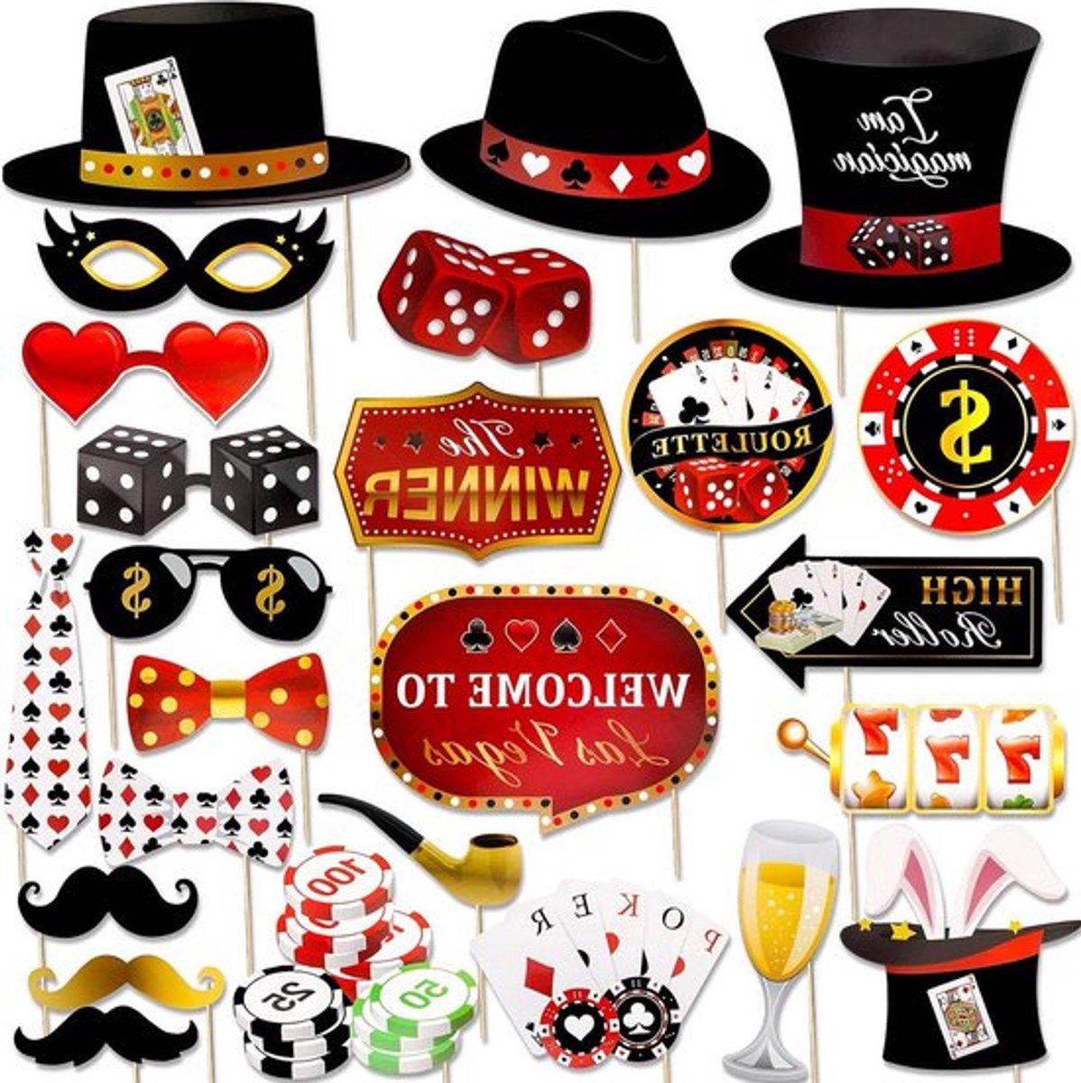 Inovra Plus - Grappige DIY Las Vegas Casino Foto Stand Accessoireset voor Poker