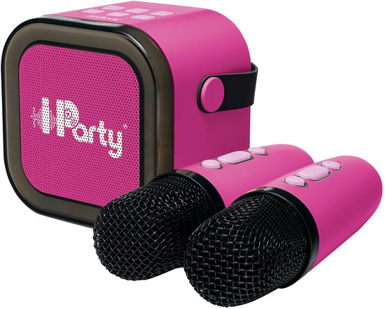 Lexibook, IParty, Draagbare Karaokespeaker 2 Draadloze Microfoons Licht, Roze, BTC020PKZ — afbeelding 2