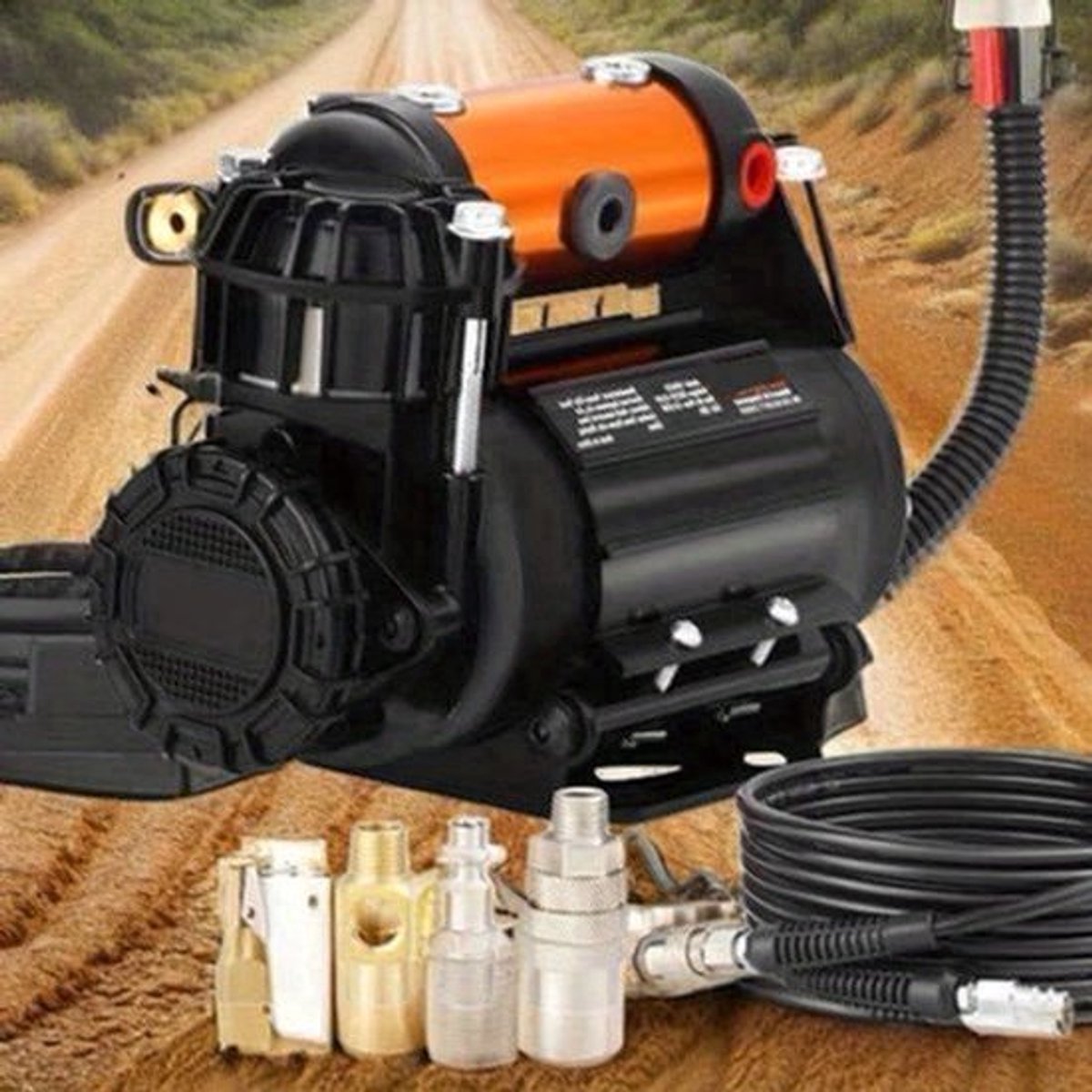 Luchtcompressor – Draagbare Compressor – Bandenpomp – 12V Compressor – Compact – 150 PSI – Roestvrij Staal