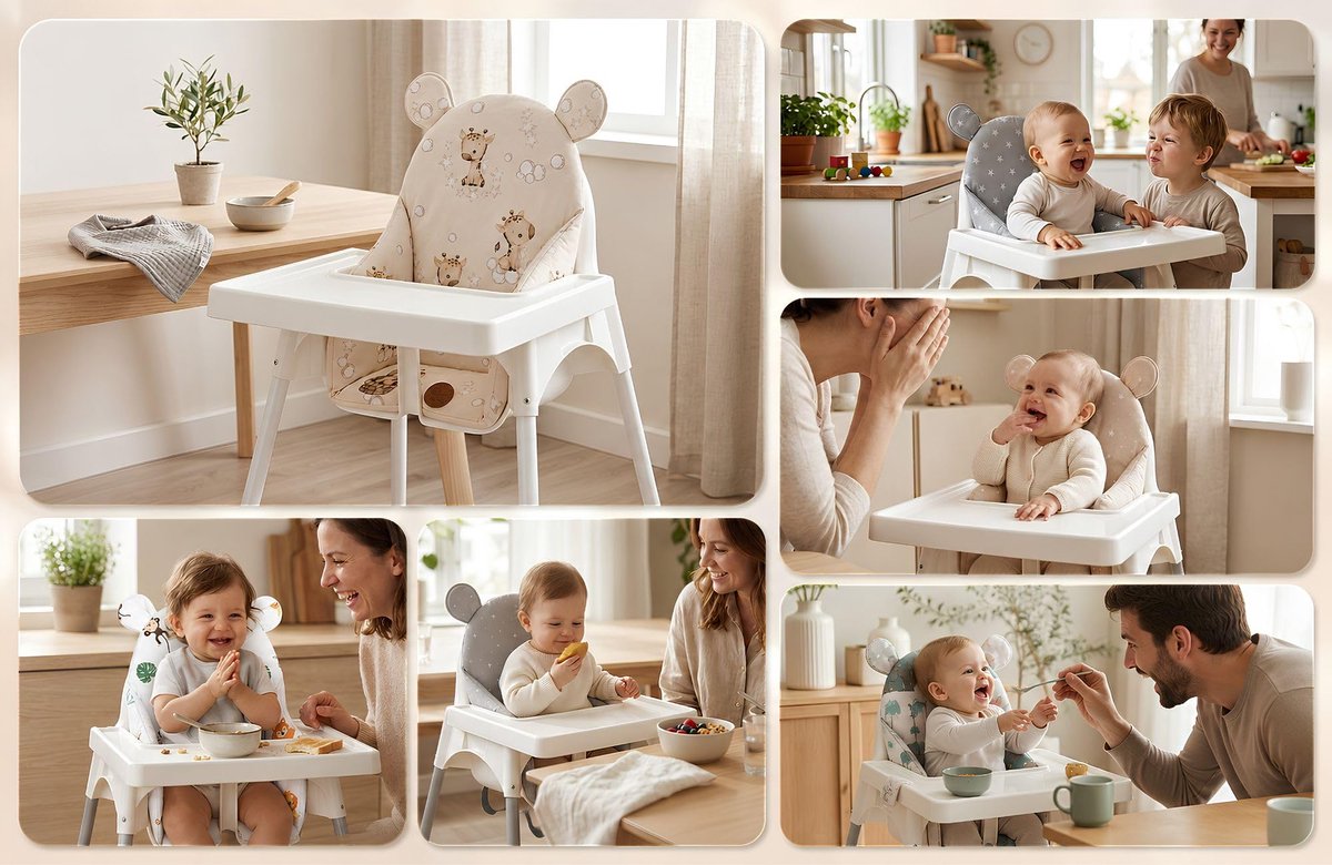 Kussen voor kinderstoel baby opvouwbaar zitverkleiner – zitkussen steun voor Ikea Antilop kinderstoel en babystoel – - ShopVlot – foto 4