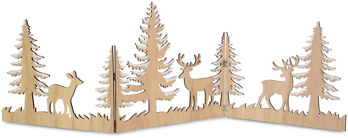 Riffelmacher Kerstdeco Bospanorama Naturel-Wit 50 cm Hout