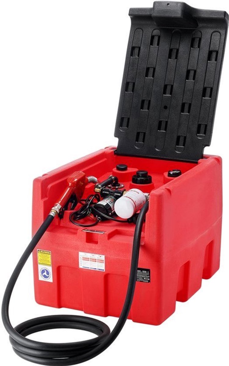 Dieseltank Draagbaar - 48 Gal Capaciteit - 12 V Elektrische Pomp - 10,6 GPM Debiet - Benzinoverdrachttank - Brandstoftransport
