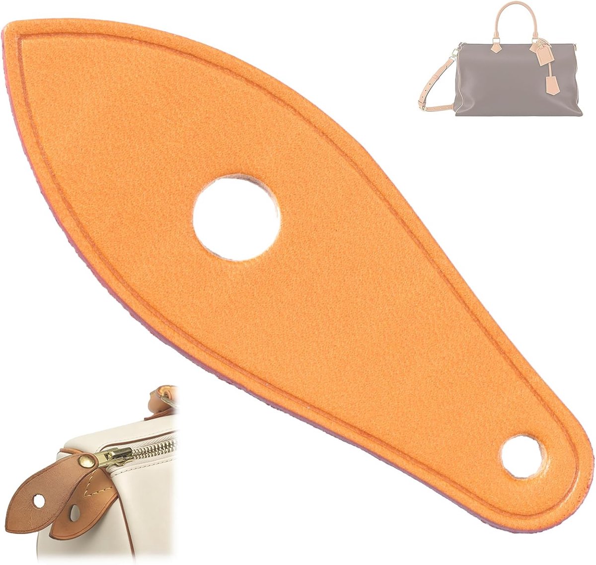 BERRY & SNOWY Vachettaleer Botterleer Handtas Ritsgreep - Vervangende Leren Ritsgreep voor Speedy (Donkere Bijenwas) - ShopVlot