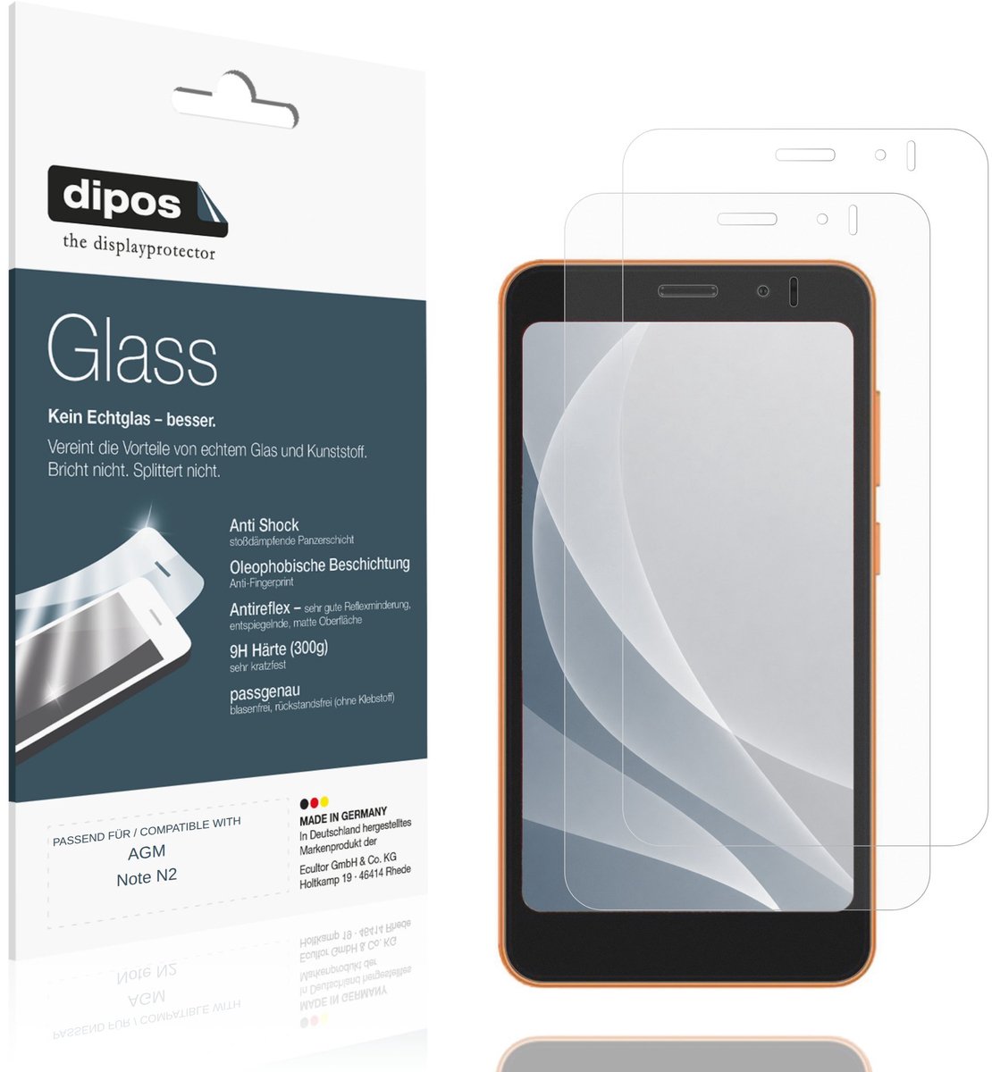 dipos – 2x Matte Pantserfolie geschikt voor AGM Note N2 | 9H Screenprotector