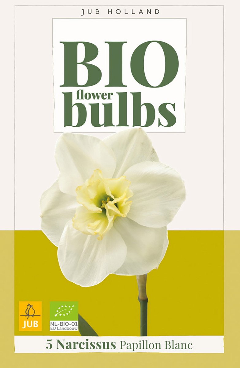 Narcissus papillon blanc bio bloembol JUB 5 stuks