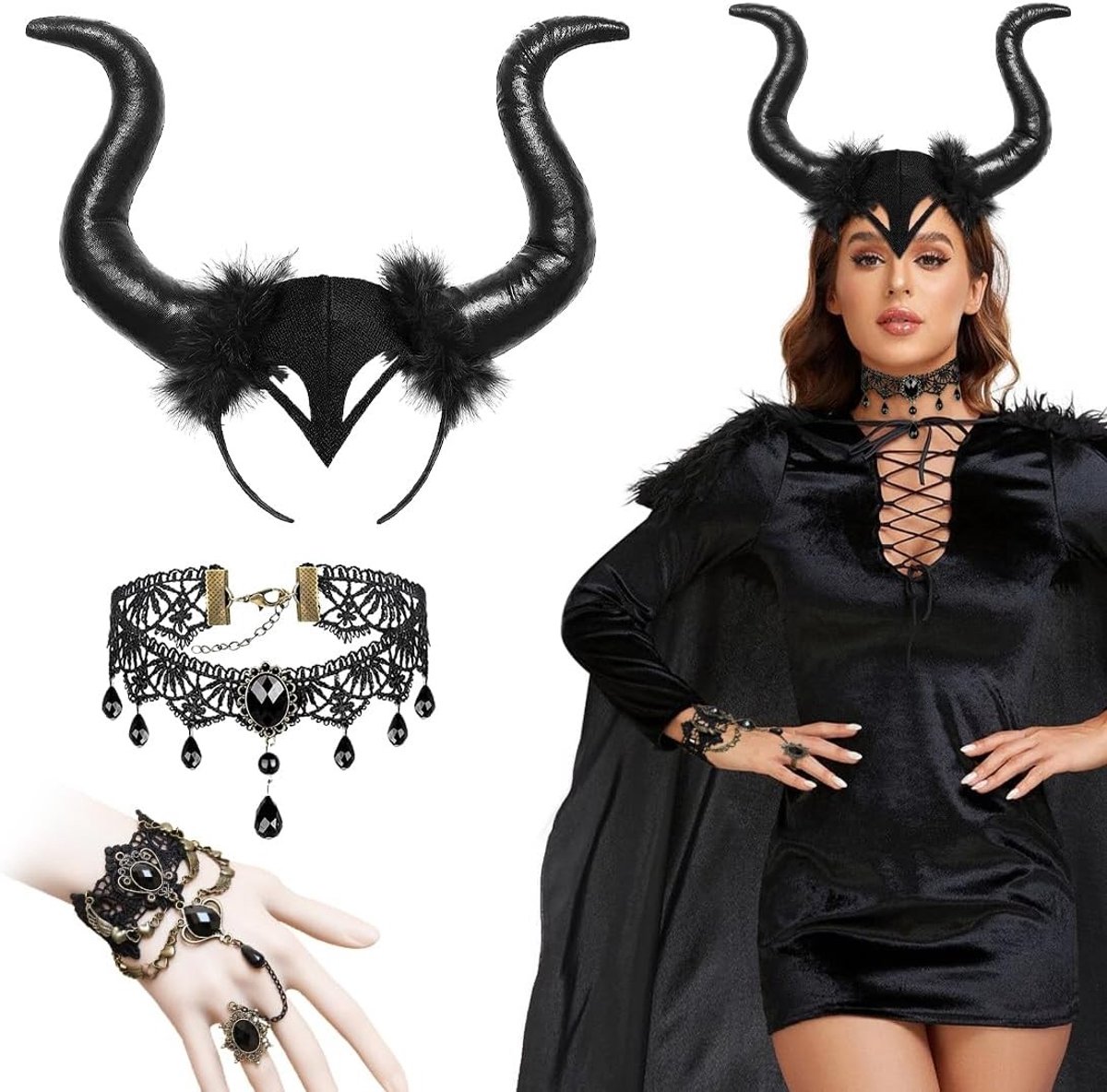 Angry Headdress Hoofdband Versierd met Hoorns voor Halloween, Perfecte Accessoire voor Feestjes en Kostuums