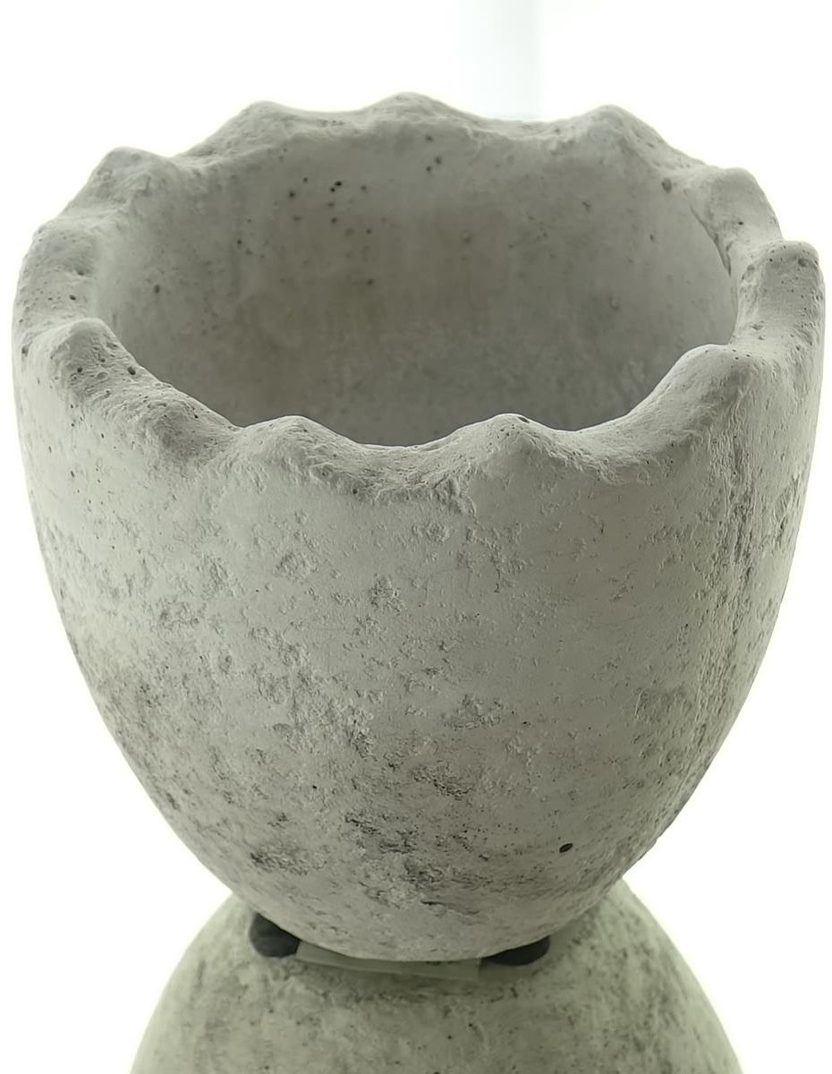 Scheulen paasdecoratie planten-ei wit antiek 10 cm - keramiek