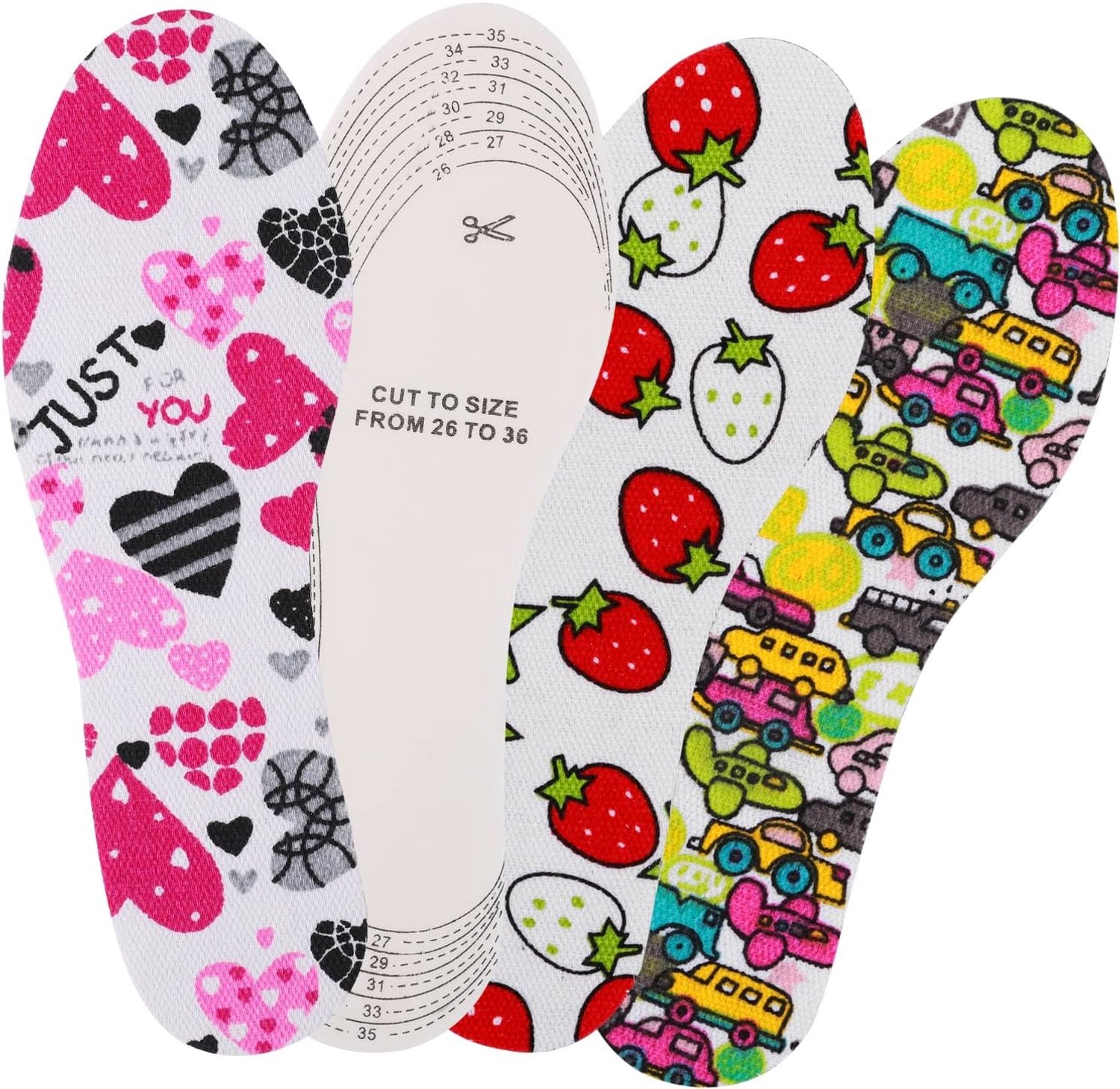 3 Paar Kinderschoenen Inlegzolen, Hielsteunen, Zachte Ademende Memory Foam Zolen, Snijbaar voor Kinderen en Peuters