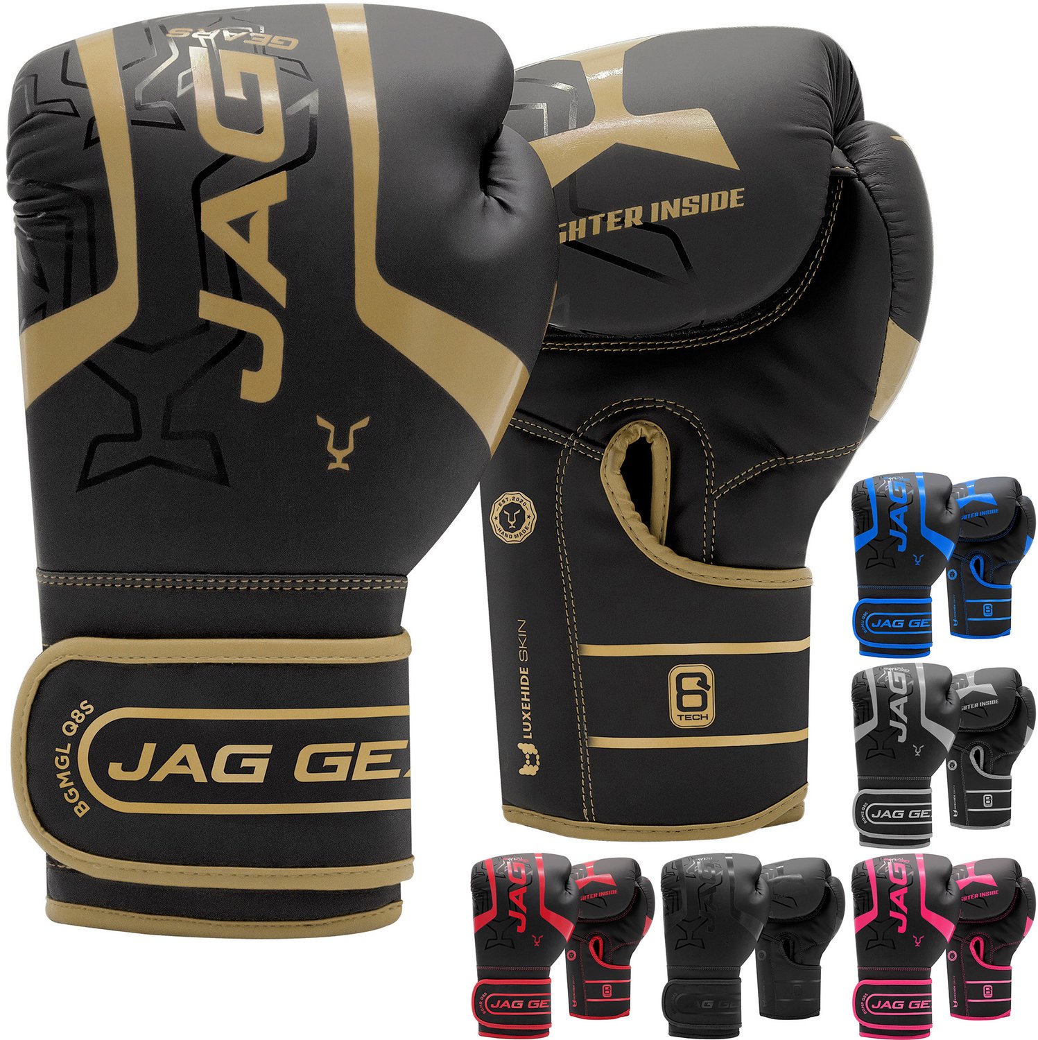 JAG Gears Alfa - Bokshandschoenen - Training - Vechtsport-handschoenen - Boksen - Gouden - Mat - 14 oz