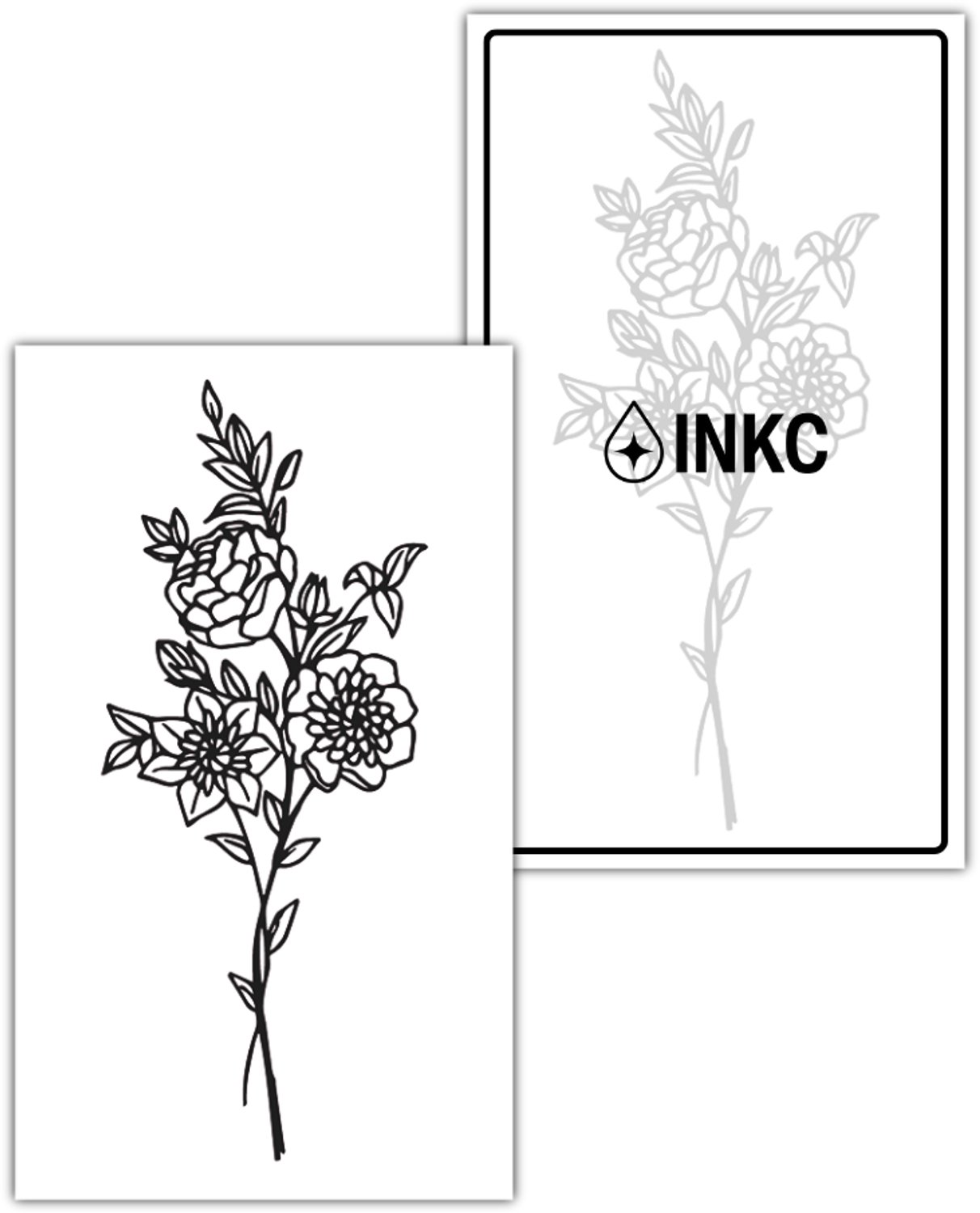 INKC - Tijdelijke Tattoo - Bloemen - Nep Tattoo - Plak Tattoos - Blijft tot 2 weken - 7 x 12cm