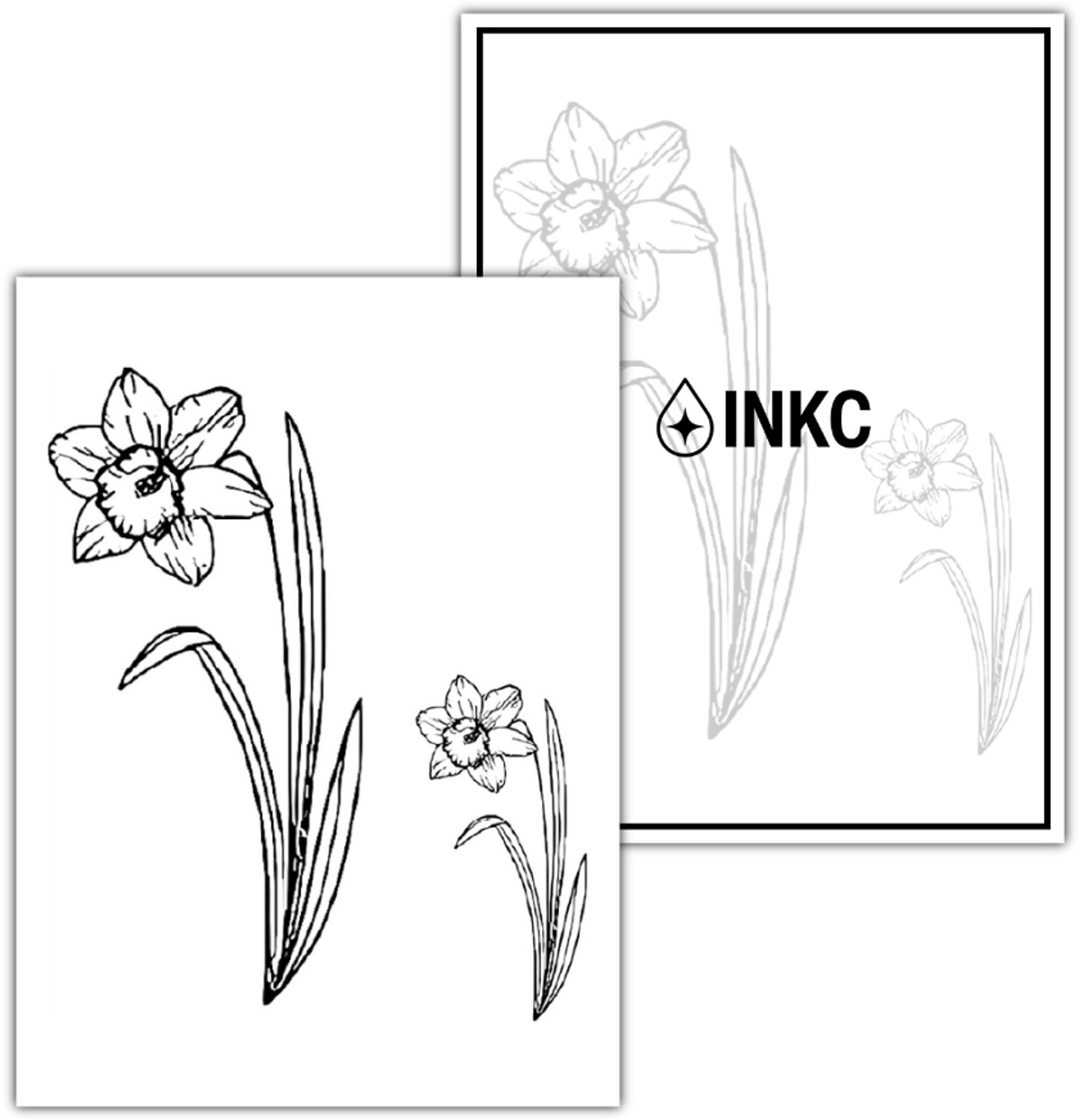 INKC - Tijdelijke Tattoo - Geboortebloem maart Narcis - Nep Tattoo - Plak Tattoos - Blijft tot 2 weken - 8 x 11cm