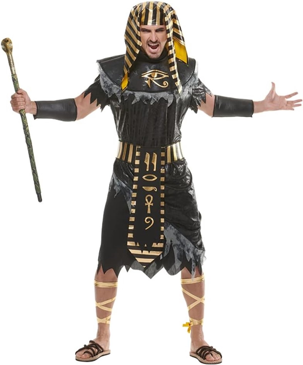 Historisch Egyptisch Keizer Kostuum voor Mannen - Pharaoh Outfit met Accessoires en Details