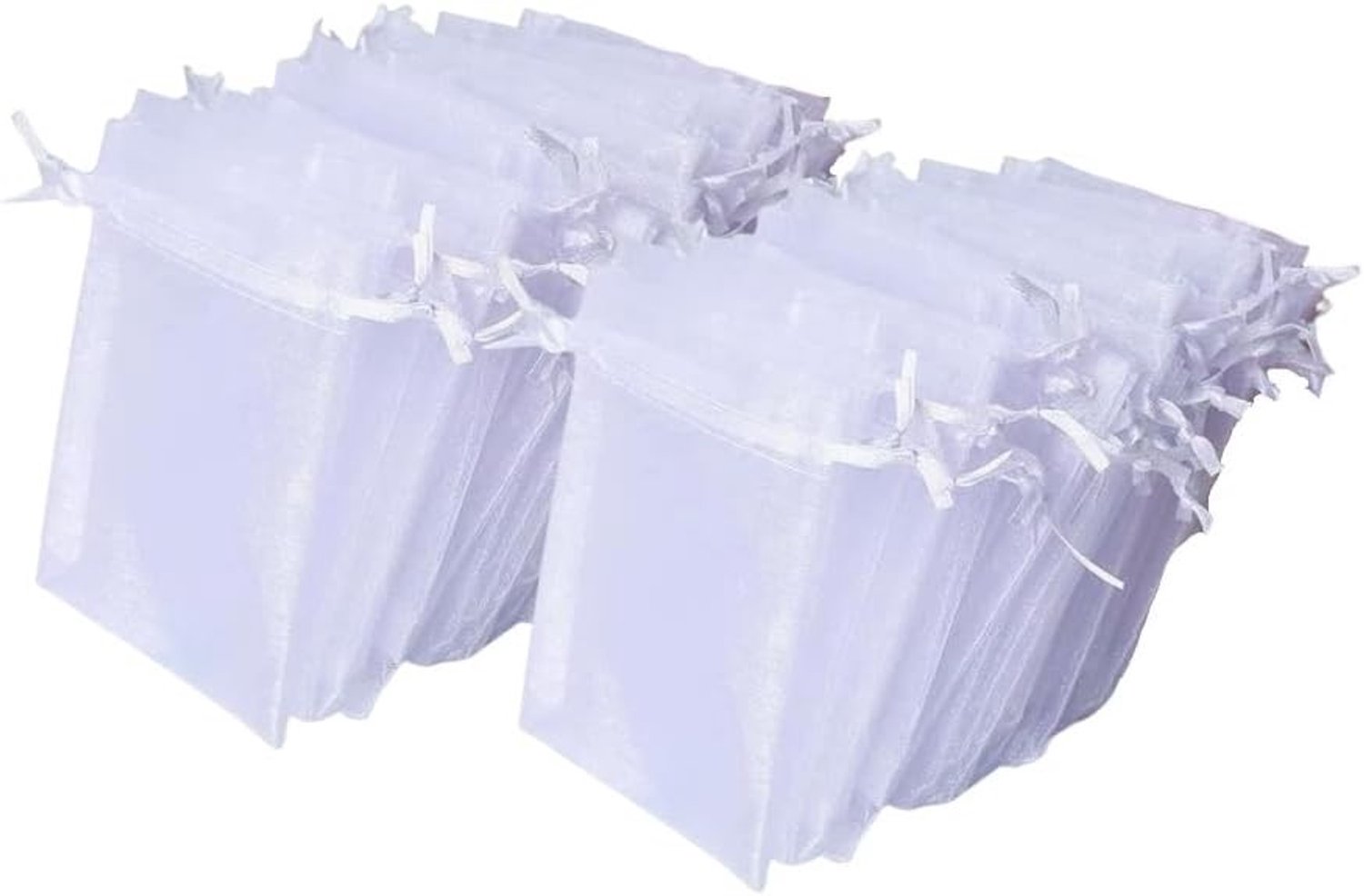 100 Organza Tassen voor Trouwen, Candy Bags, Sieraden Tassen, Lavendel Tassen, Geschenken voor Gasten (7 x 9 cm)