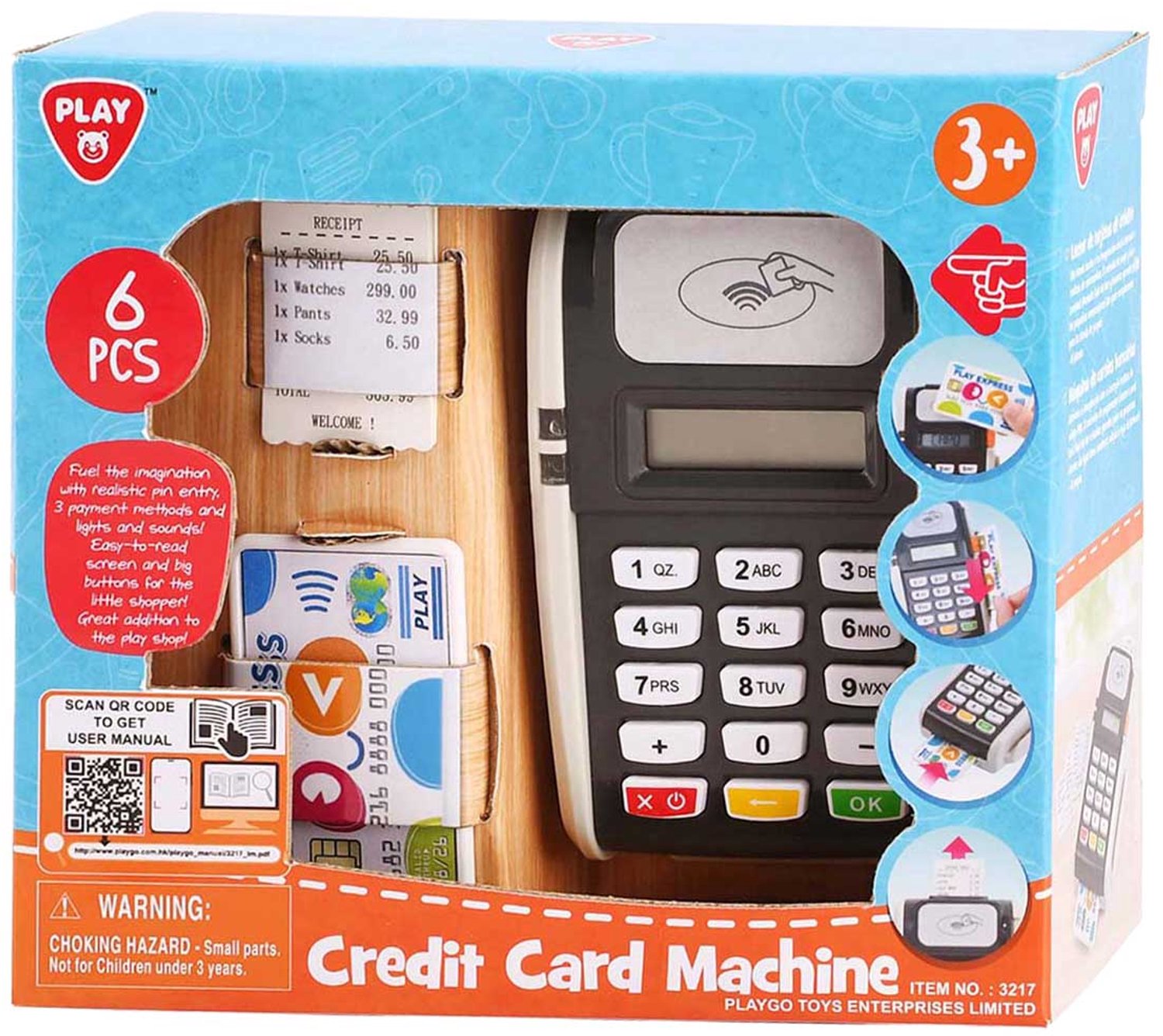 Playgo PIN-Automaat speelgoed pinautomaat voor kinderen 6-delig.