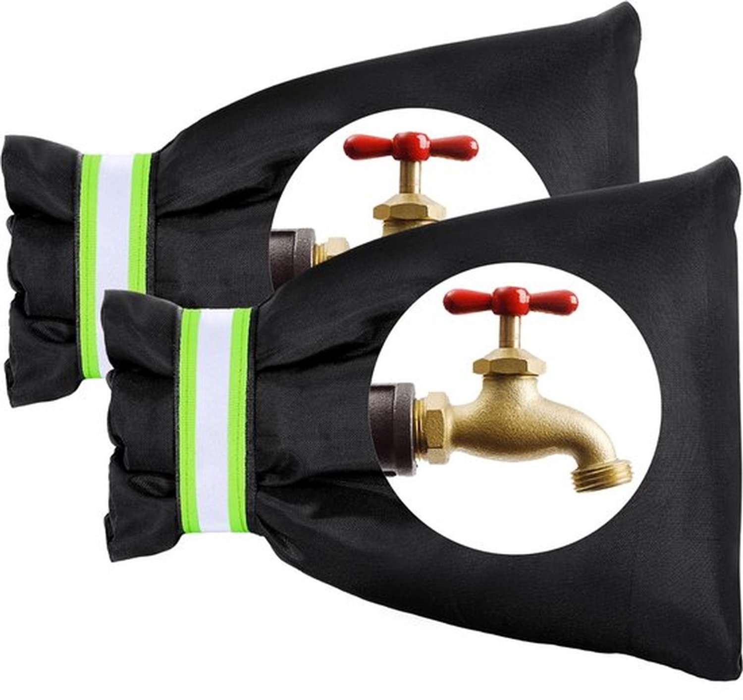 2 stuks Kraanbeschermhoes – Reflecterende Anti-vries Hoes voor Buitenkraan – Winterisolatie met Klittenband Sluiting – Vorstbescherming voor Waterkraan – 22x18 cm