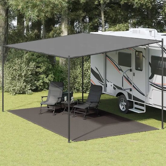 Camping vloerkleed 300x600cm Antraciet HDPE - Ademend & Snijdbaar — afbeelding 5