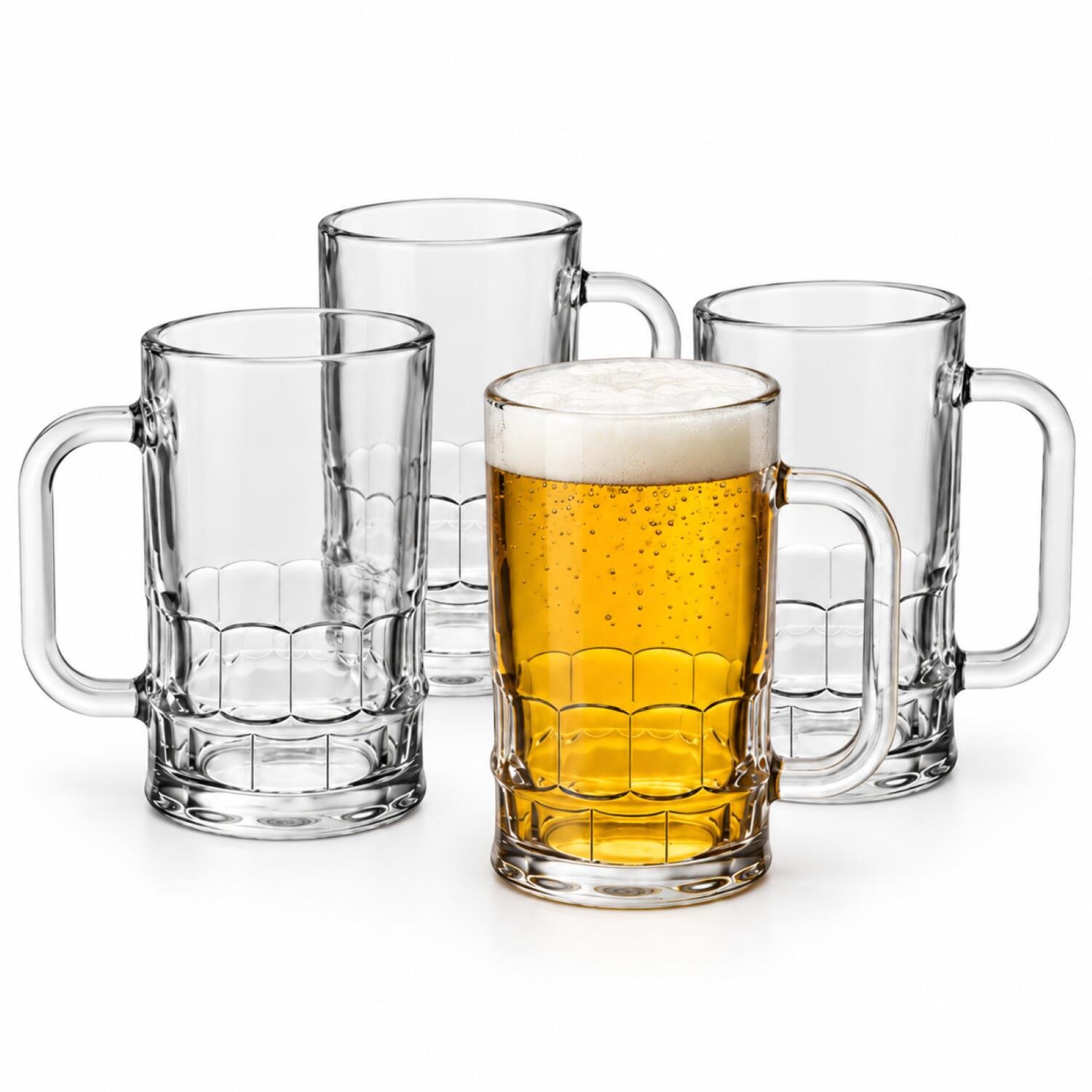 Alessandro Bierglazen - Bierpullen - transparant glas - 4x stuks - 350 ml - bierfeest - oktoberfest