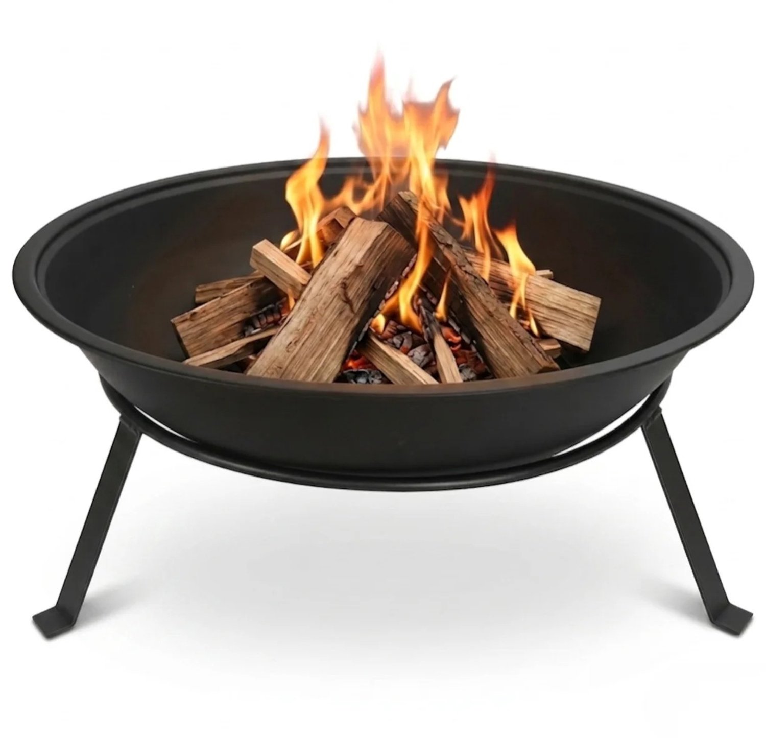 MV labels - Vuurschaal - Terrasverwarmer - Tuin/terras/patio - 55 cm - Met standaard - Zwart