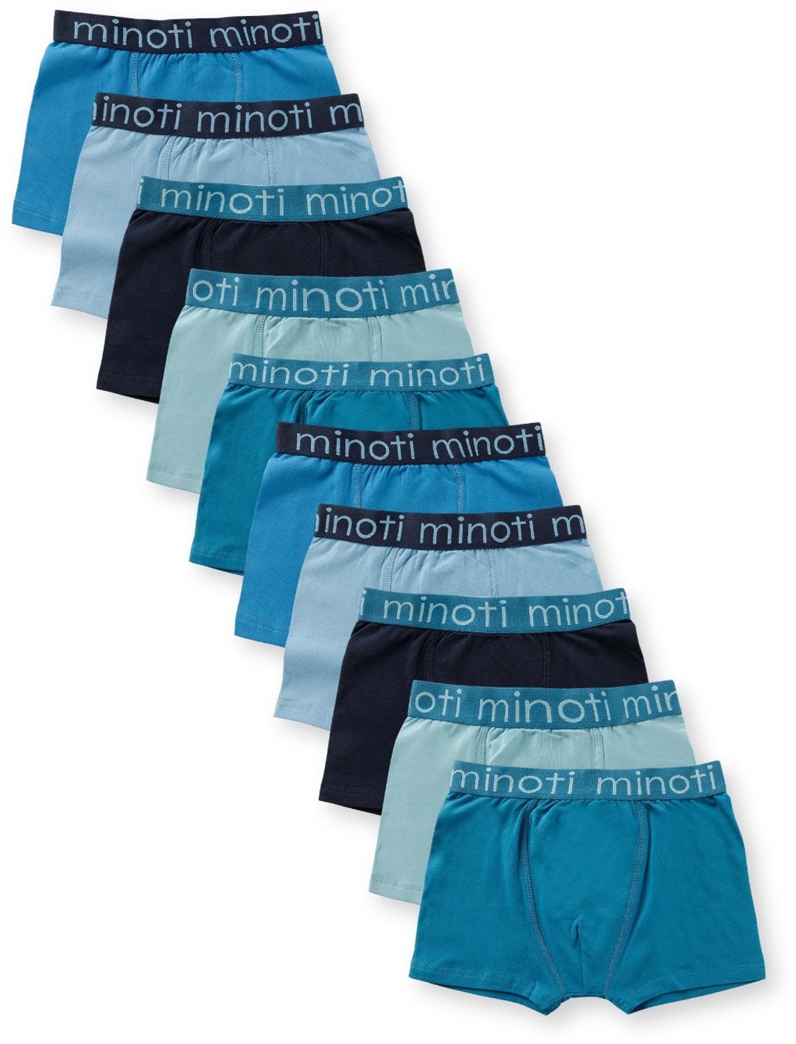 Minoti boxershorts jongens blauw en petrol - meerkleurig - 10-pack