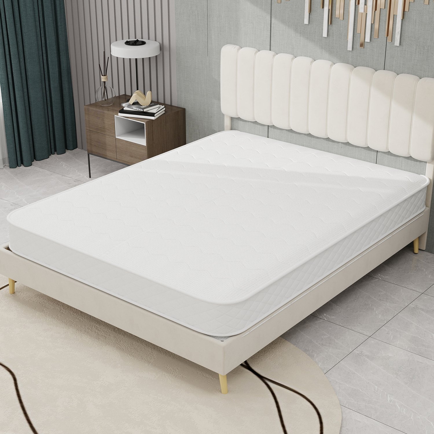 CHICFURN Pocketveringmatras 140 x 200 cm - Traagschuim - 3D mesh - Wit