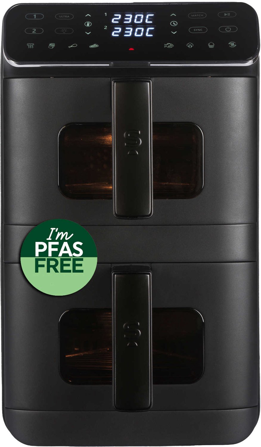 Salter VertiCook Ultra View 9L Dual Drawer Airfryer - Kijkvensters