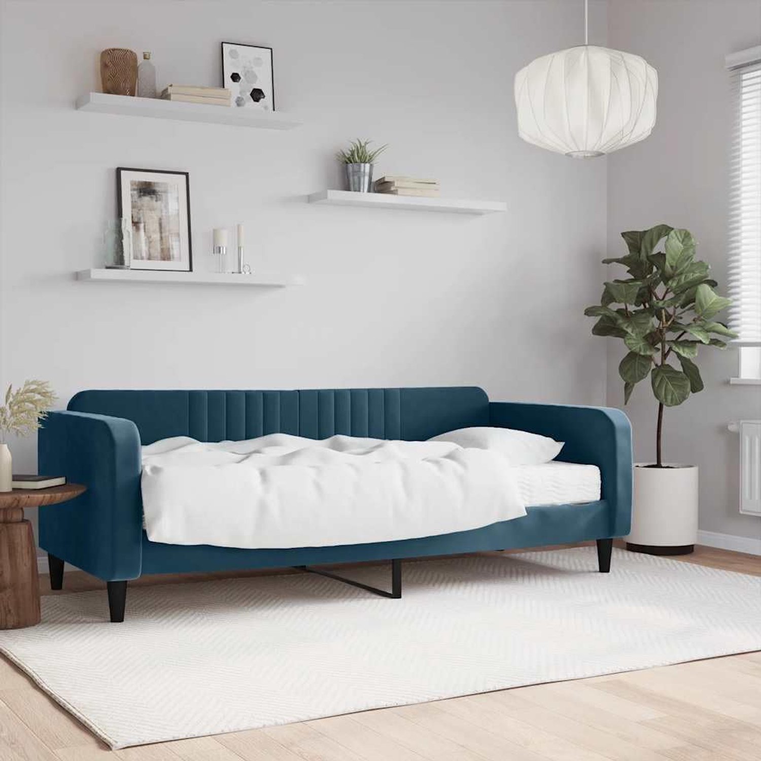 2 in 1 slaapbank Schuimmatras Standaard 90x200 cm Blauw