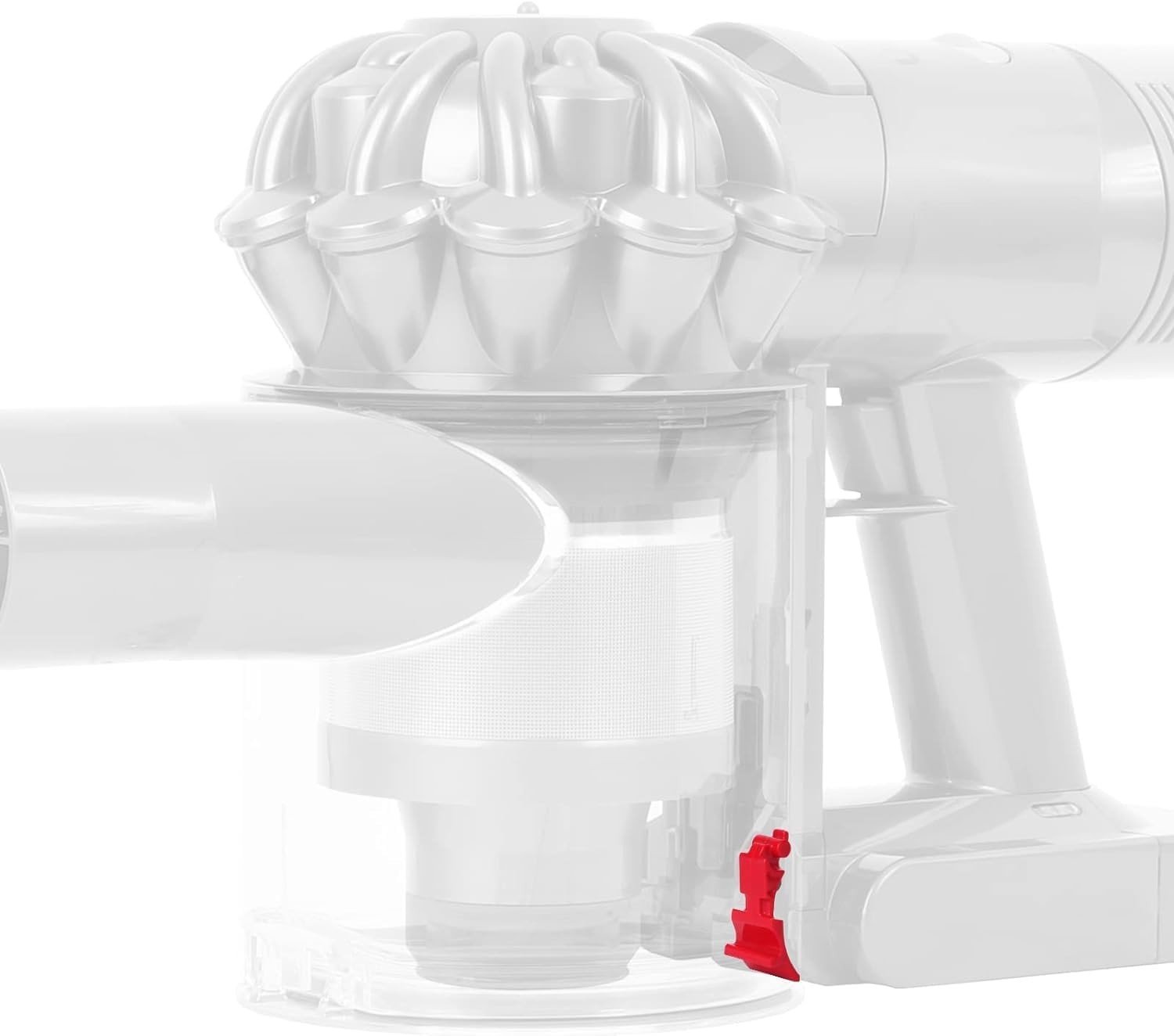 Lockknop voor Stofcontainer voor Dyson V8 V7 SV10 SV12 - Duurzaam Plastic, Eenvoudige Installatie, Stofopvang Verbetering