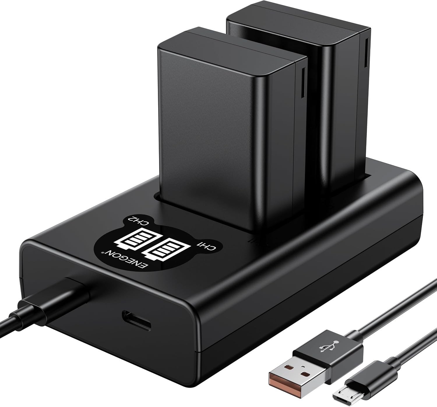 2 Packs 1600mAh Batterij en Slimme LED Dual Charger Kit voor Nikon Z Series Camera's, Compatibel met EN-EL25 en EN-EL25A, Ideaal voor Z50, Z30 en Z FC