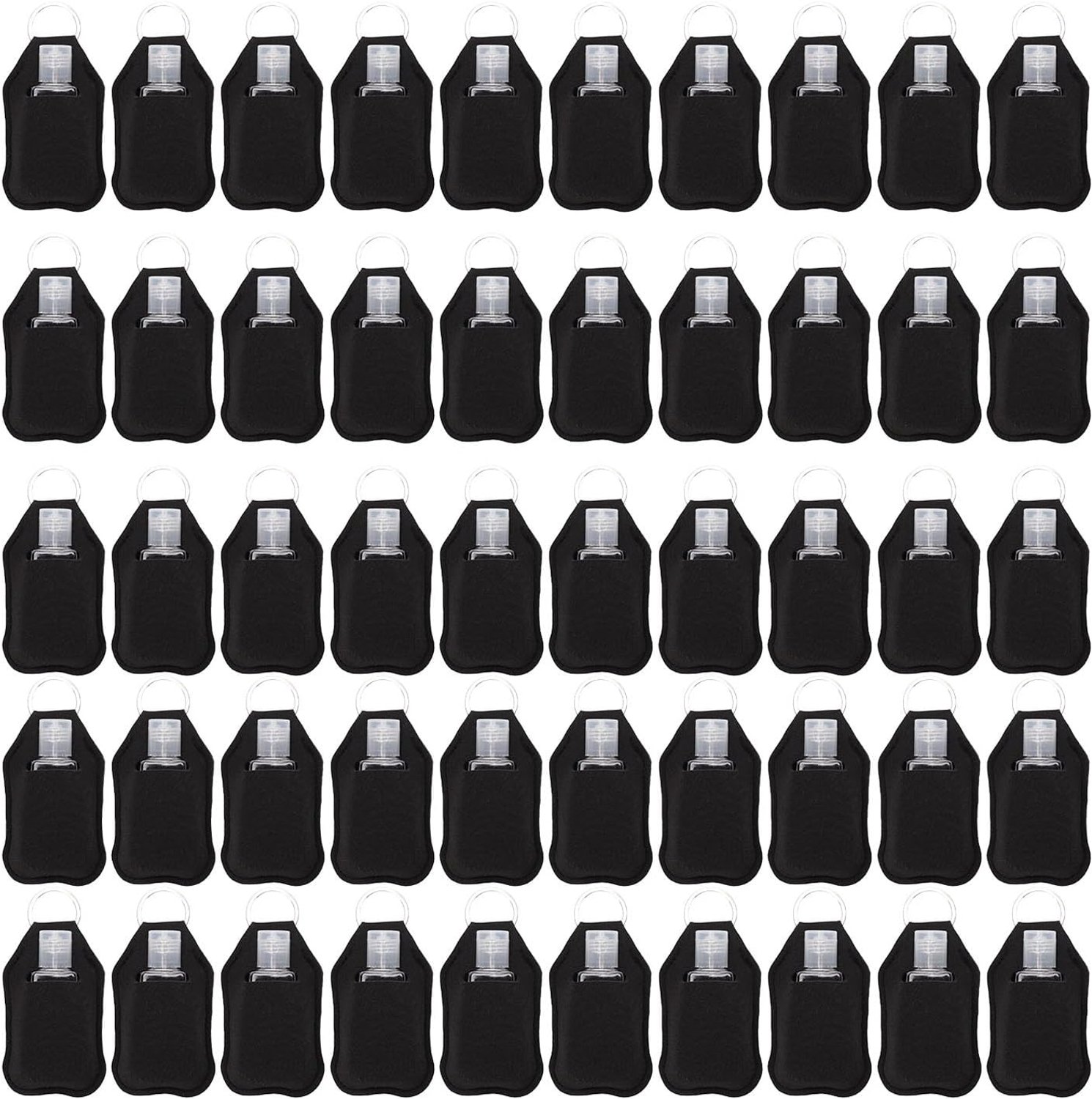 Lekvrije Hervulbare Fles Sleutelhanger voor Toiletartikelen 50 Stuks Ideaal voor Reizen Camping Kantoor Neopreen 50 X 1 Oz