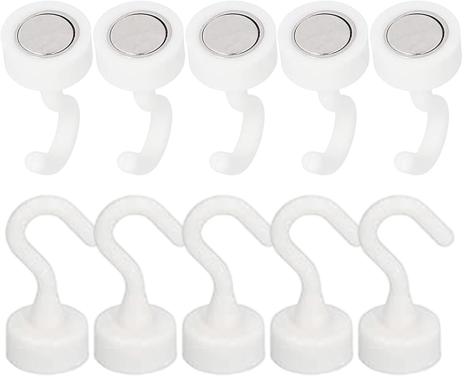 Set van 10 sterke magneethouders, robuuste magnetische haken - sleutelhaken zonder boren, magnetische wandorganizer voor keuken, badkamer, slaapkamer, koelkast, garage, cruiseschip klaslokaal