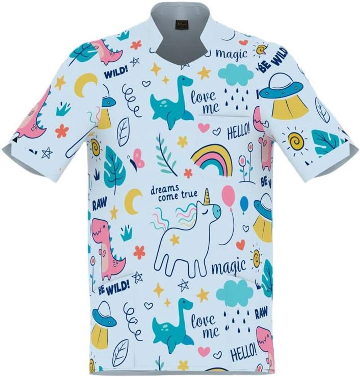 Uniform voor heren, werkkleding, pyjama, geneeskunde, verpleegsters, dierenartsen, verpleegsters, reiniging en werk, thuis, anti-bleekmiddel en vervaagt niet, voor heren. - blauw - Large