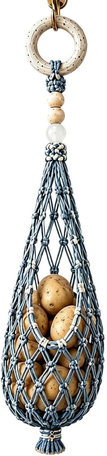 Fruit Hanger, Katoenen Touw Boho Keuken Opslag Organizer Mand