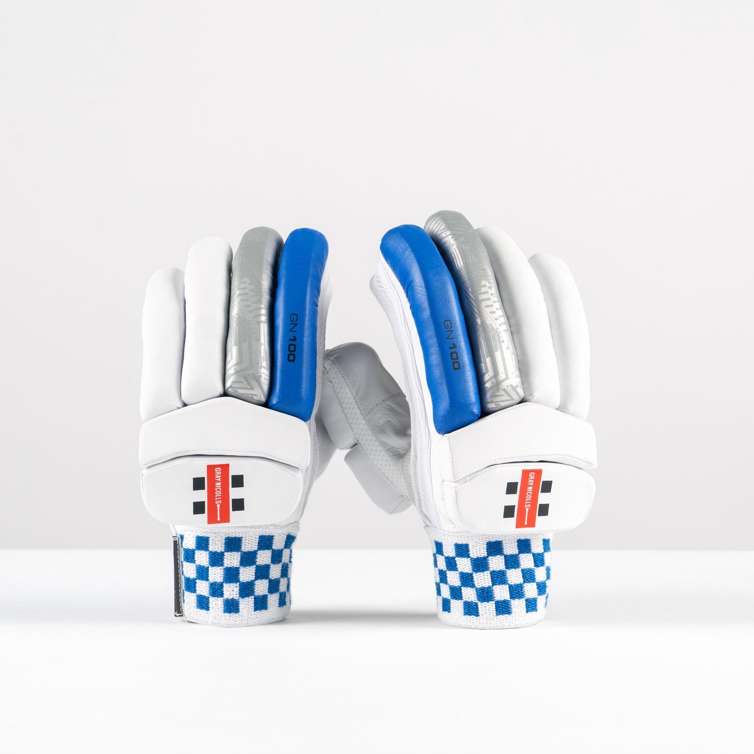 Gray-Nicolls cricket handschoen voor kinderen links - wit blauw.