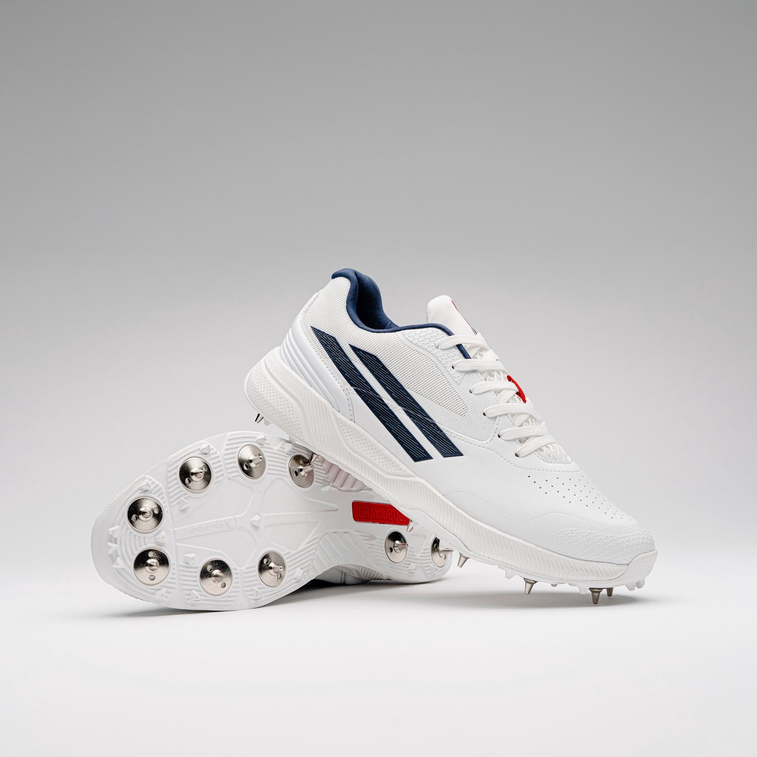 Gray-Nicolls cricket spike schoenen - maat 9 - wit navy - sportschoenen.