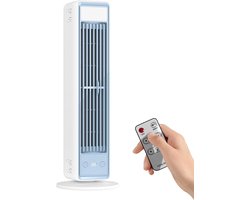 Torenventilator - Bladloze Torenventilator - Stille torenventilator - Ventilator staand - Ventilator - Draagbare - Mobiele Airco Cooler - Bladloos - Draaibaar Ventilator - Met Afstandsbediening - Luchtstroom - Mobiele Airco - Wit