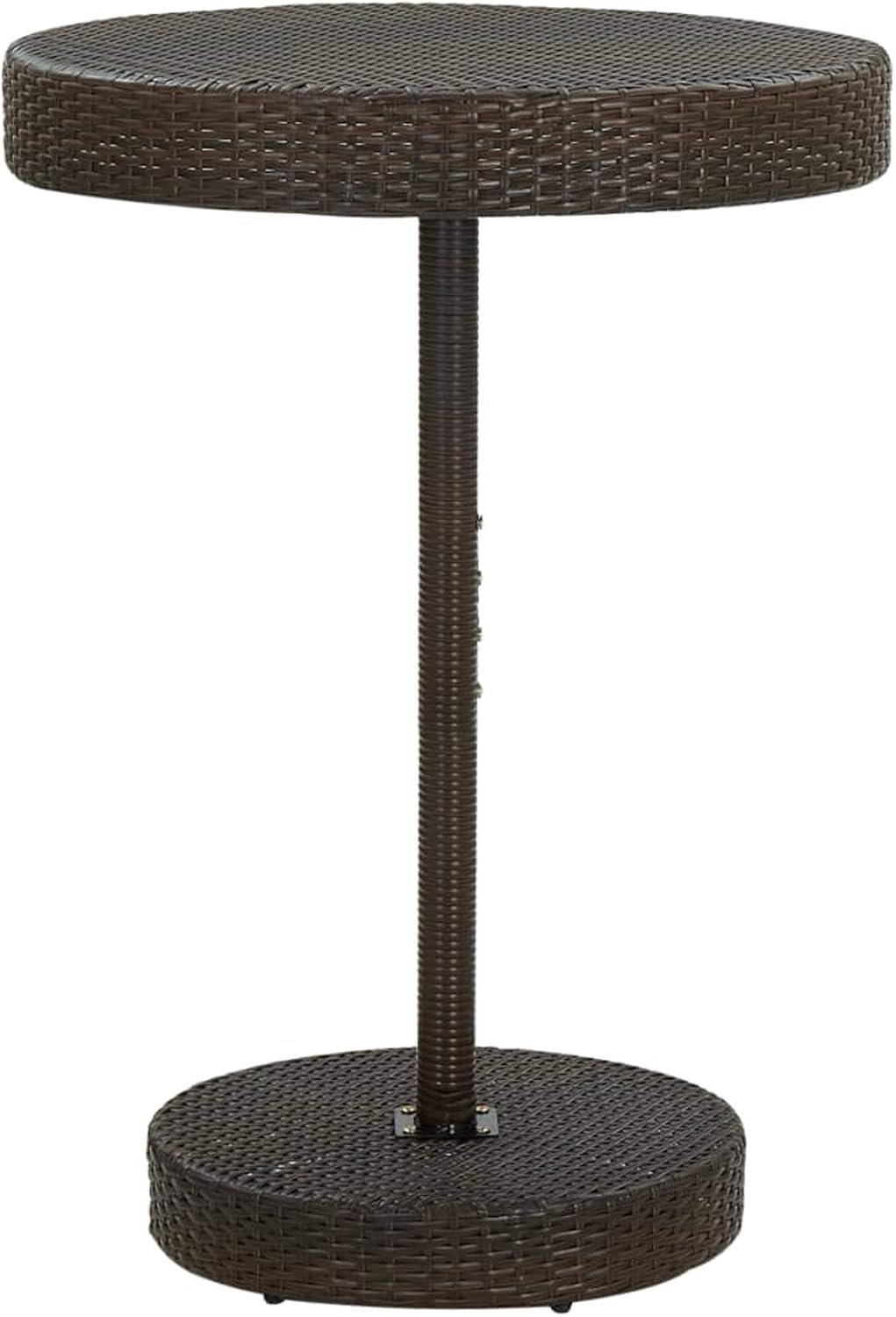 Barmeubel voor buiten, thee, koffie, bank, tuintafel, bruin, 75,5 x 106 cm, polyrotan