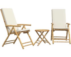 Opvouwbaar, 3-delig, bamboe, crèmewit