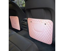 2 stuks auto-kinderzitje, rugleuning, anti-kalkpad voor Peugeot 206/207/208/2008 PureTech/GT Line/BlueHDi, autostoelbescherming met vuilafstotende tas voor achterbank, S-roze