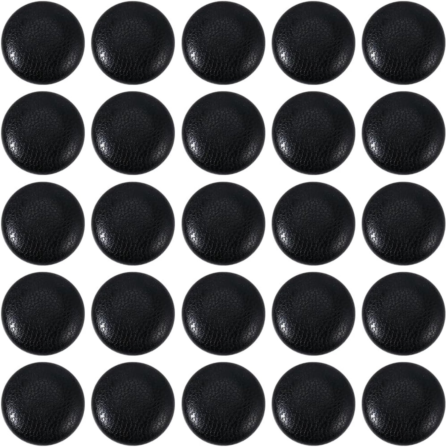1 doos 30pcs PU leder zwart ronde knop 12,5 mm leatehr bedekte knoppen met metaal schank naaien op breidiging DIY handambacht Decoratie voor meubelen Jeans Coat Sofa Maken ambachtelijke hand