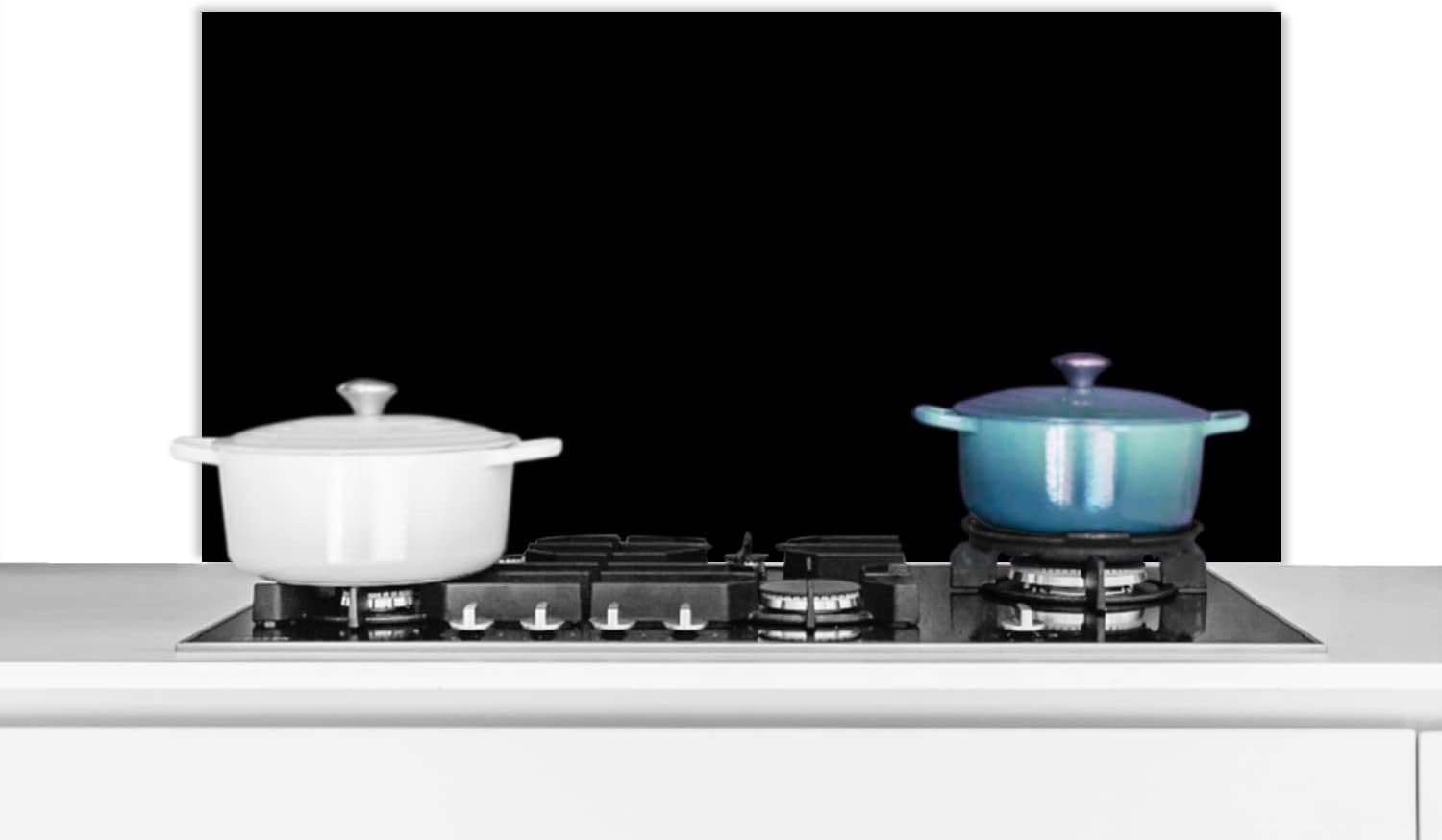 Spatscherm Keuken - 100x50 cm - Zwart - Patronen - Interieur - Effen - Zwarte - Donker